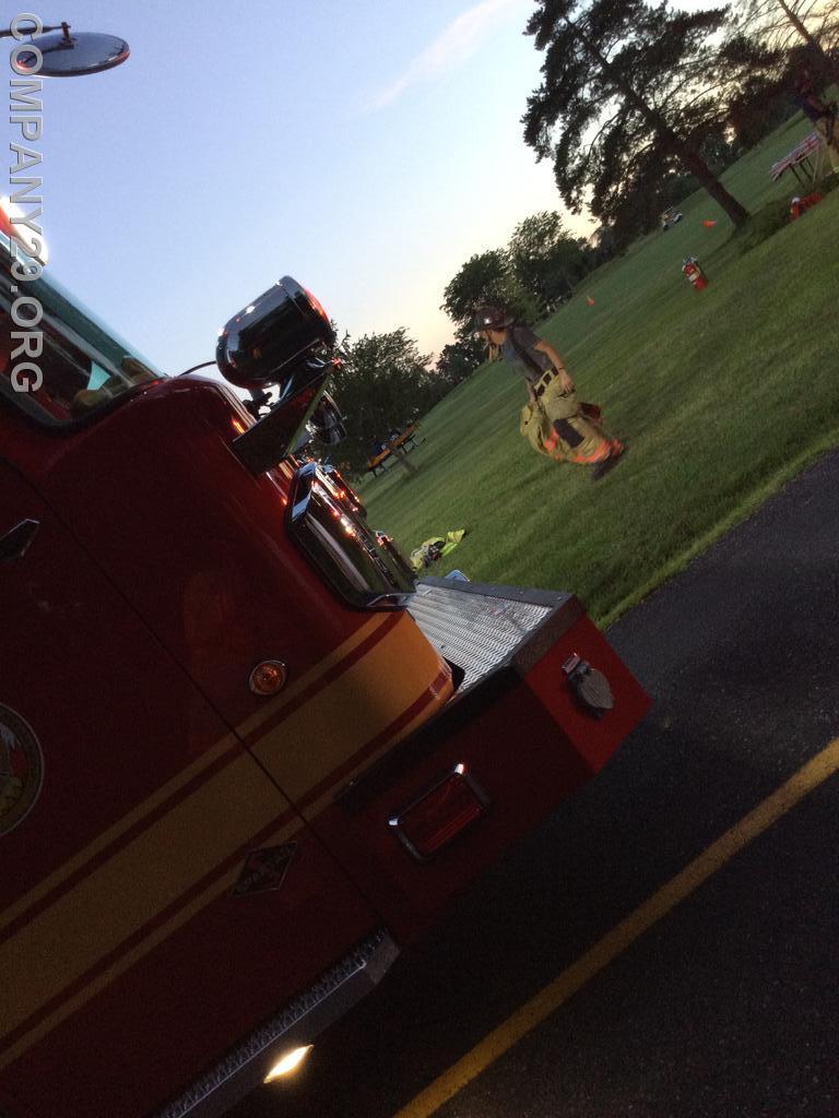 FF Isaac Lawrence walking back to Rescue 29 after a quick extrication on an MVA with entrapment on Hoffacker Road